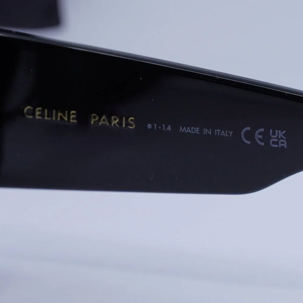 Celine Black Sunglasses with Gold Triomphe Logo and Brown Case - Picture 6 of 9